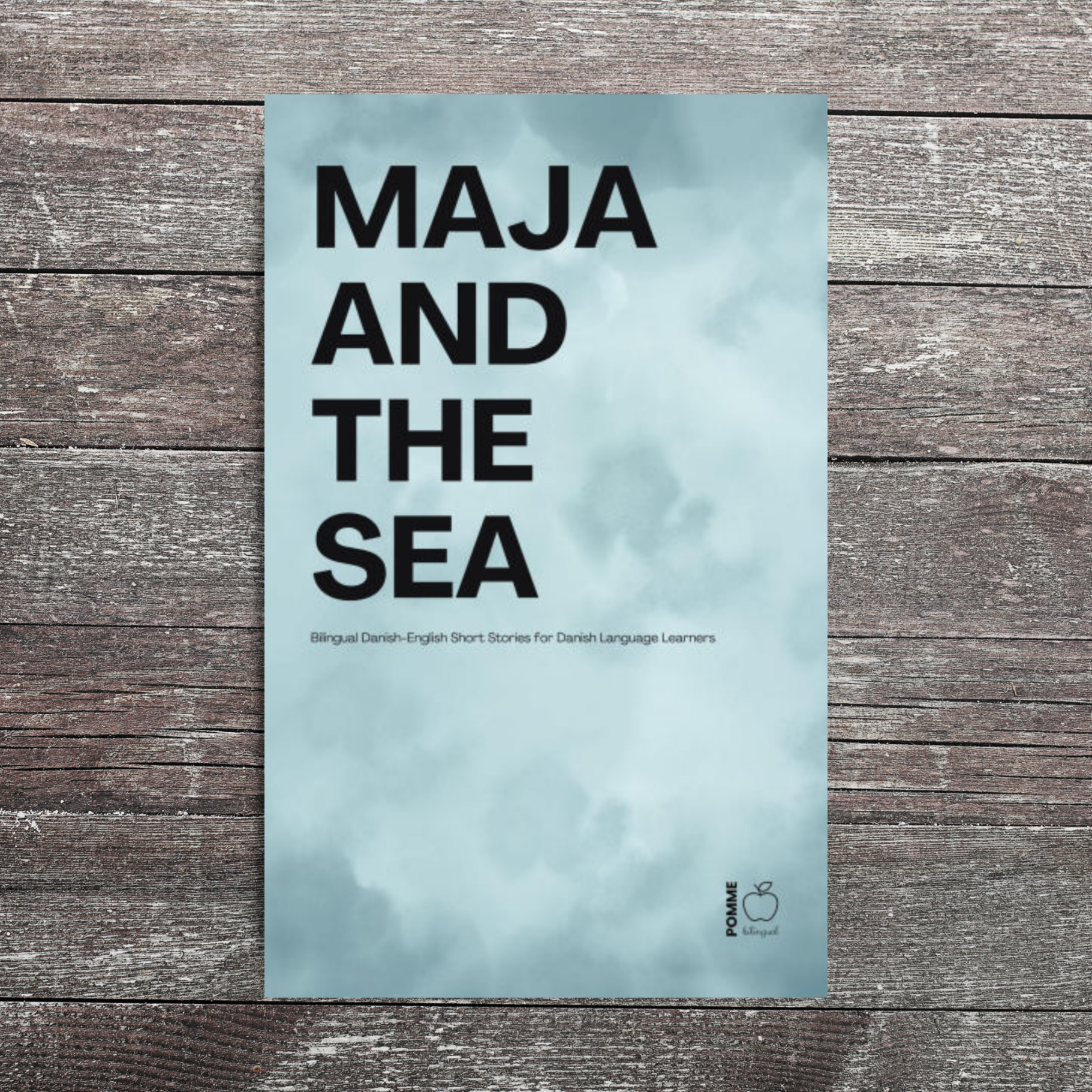 Magazine cover titled "Maja and the Sea" with a soft blue background.