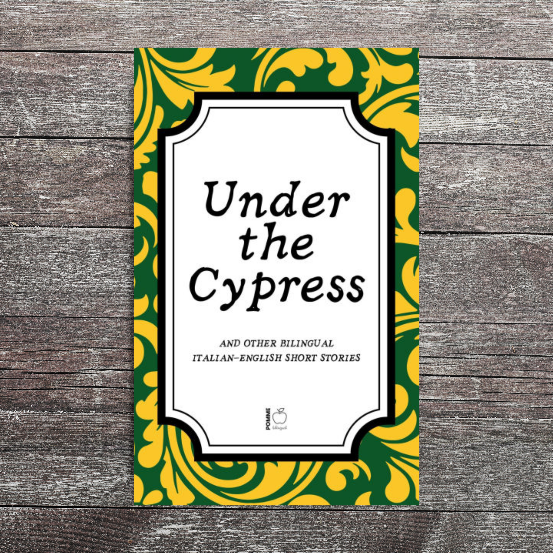 Book cover of "Under the Cypress" with green and yellow floral design.